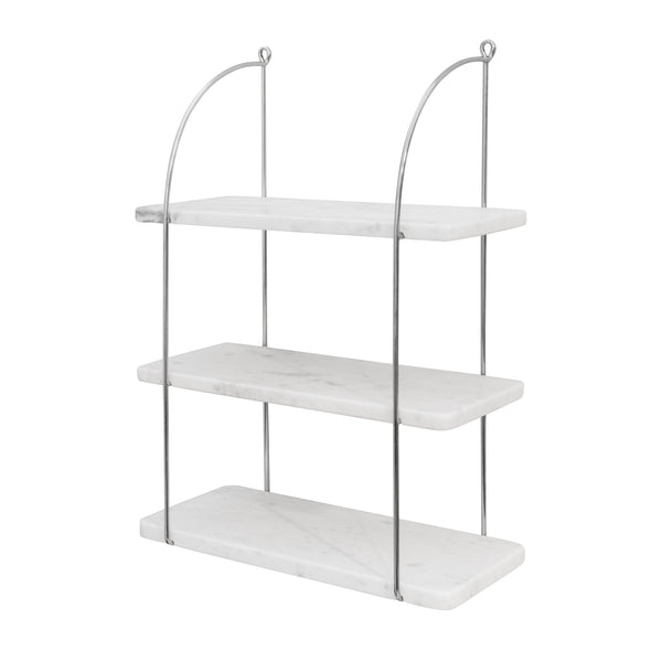Porter, Shelf, H57.5xW40xD17 cm, Silver/White