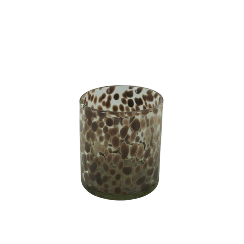 Quis, Candle holder, dia12xH14cm, White/Dark grey