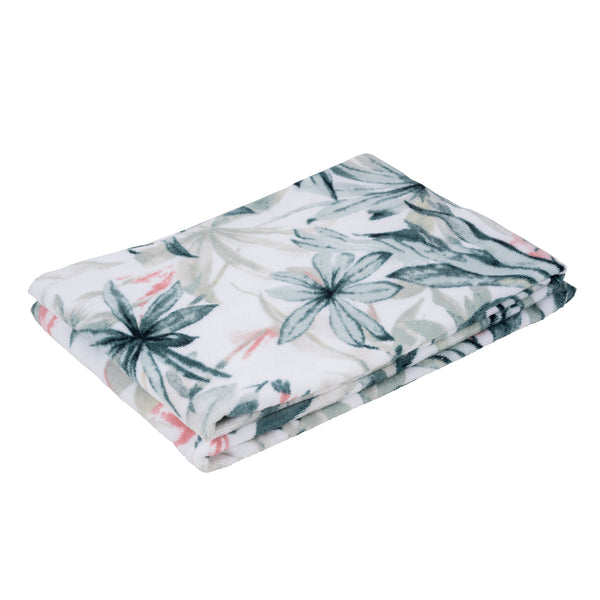 Foglia, Towel, W30xL50cm, White/Green/Coral, 2-pack