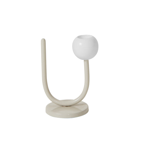 Arch, Candlestick, H11xW8.5xD6.4cm, Soft Beige/White