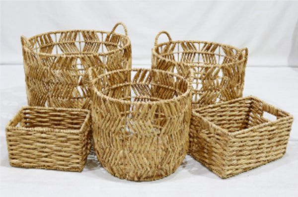 Nettle, Basket, dia35/30x H 19/18x W 24,5/20cm Natural