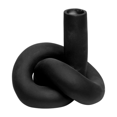 Snuggles, Candlestick, H14xW14xD14cm, Black