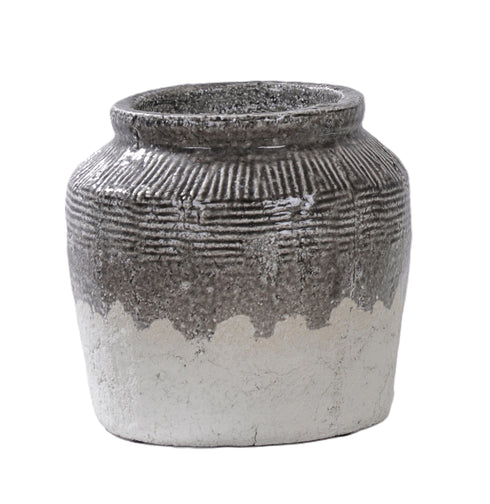 Boho, Pot, dia24xH23xW24cm, Grey/Off White