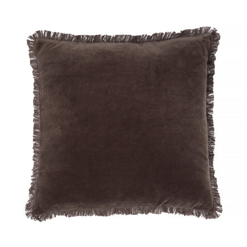 Freya, Cushion Cover, H50xW50cm, Dark Taupe, Fringes