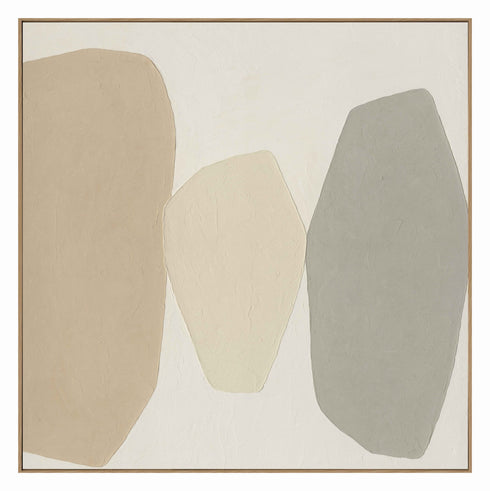 Humana, Collage Art, H100xW100xD3,8cm, Beige