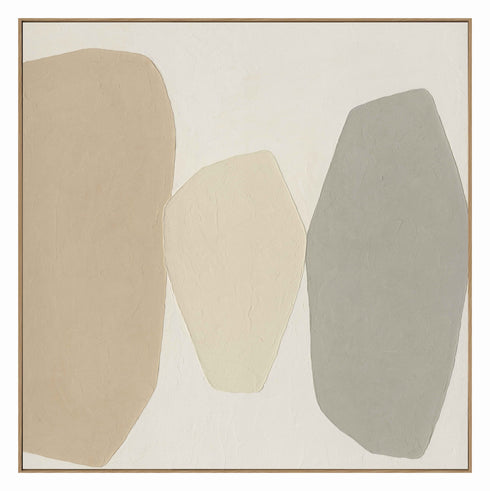 Humana, Collage Art, H100xW100xD3,8cm, Beige