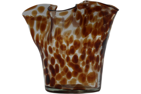 Macaw, Vase, dia19,5xH15cm, White/Brown