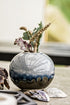 Rumble, Vase, dia10.5xH9 cm, Blue/Dark Silver