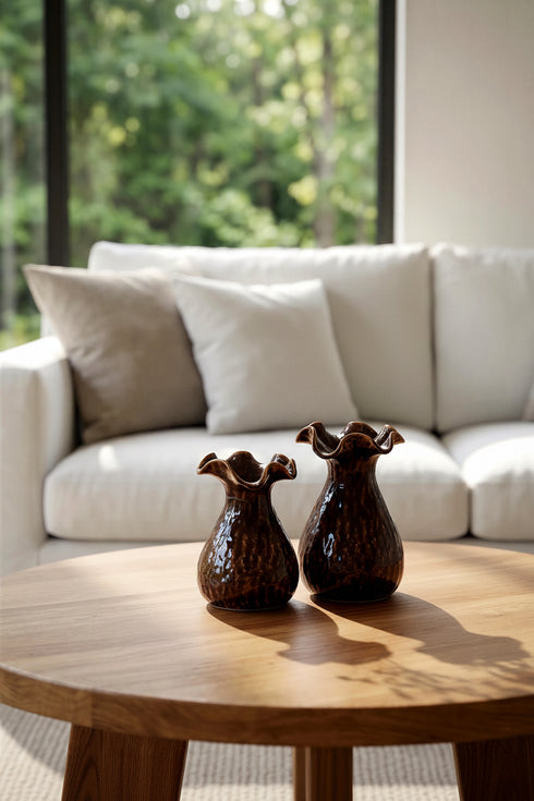 Nord, Vase, dia18xH25xW18cm, Dark Brown (mörkbrun)/Cocoa Brown