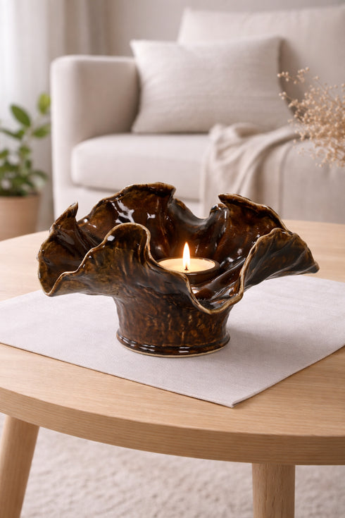 Coast, Vase, dia36xH20xW29cm, Dark Brown (mörkbrun)/Cocoa Brown