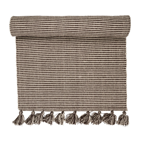 Homer, Carpet, W70xL200 cm, Brown/Off White, Tassels