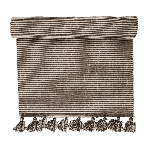 Homer, Carpet, W70xL200 cm, Brown/Off White, Tassels