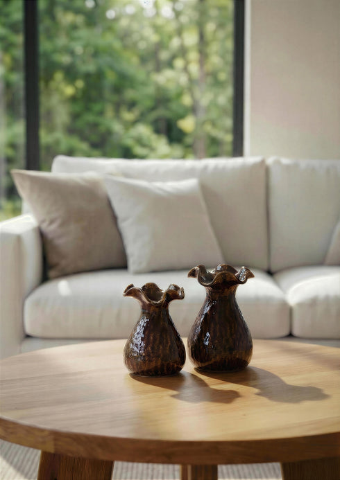 Nord, Vase, dia18xH25xW18cm, Dark Brown (mörkbrun)/Cocoa Brown
