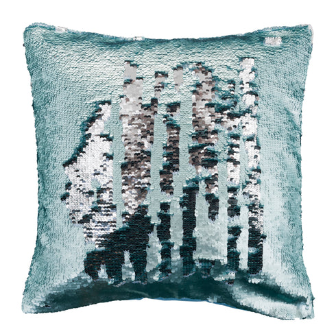 Mermaid, Cushion Cover, W45xL45cm, Matt Mint/Shiny Silver