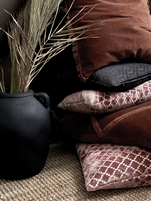 Calista, Cushion Cover, H30xW50cm, Dusty Pink/Off White,