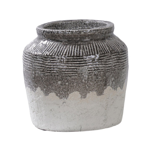 Boho, Pot, dia24xH23xW24cm, Grey/Off White