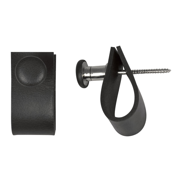 Dorian, Wall hanger, H6xW3xD5.5 cm, Black/Silver, 2-pack