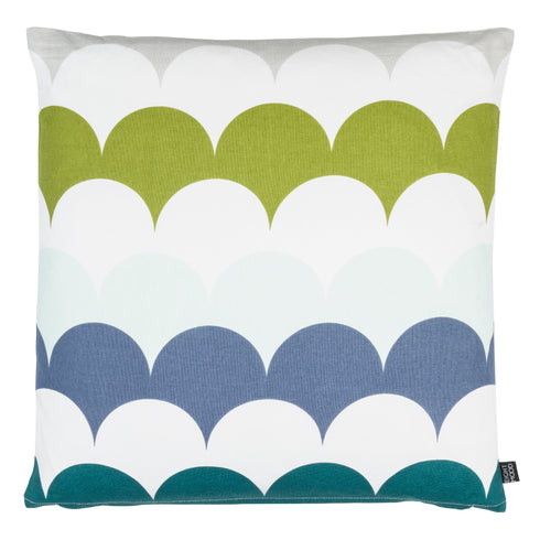 Harley, Cushion, 50x50 cm, Blue/Green/MuLighti, Feather Filling