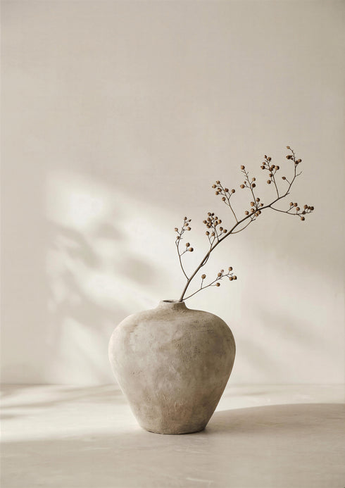 Toscana, Vase, dia27xH30cm, Sandy grey