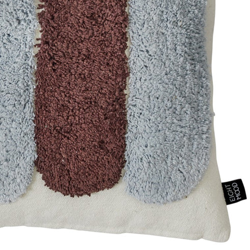 August, Cushion Cover, H40xW60cm, Natural Beige/Sky Blue/Maroon