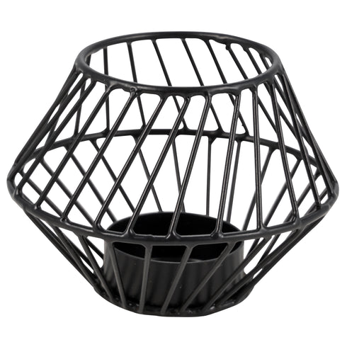 Flowing, Candle holder, dia10xH7.5cm, Black