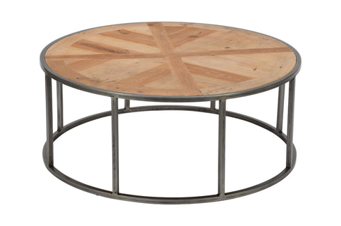 Maison, Round Coffe Table, dia100xH40cm, Solid Pine Parquet