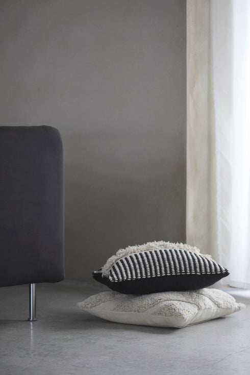 Lisboa, Cushion cover, H45xW45cm, Black/Beige