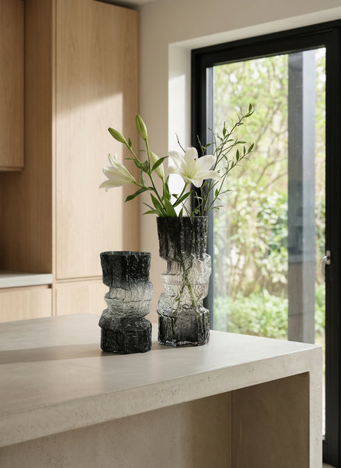 Philippa, Vase, dia15xH25cm, Dark Grey (mörkgrå)/Elephant Grey/Dk Grey Melange