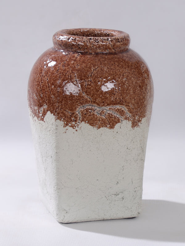 Boulder, Vase, dia20xH29xW20cm, Beige/Brown