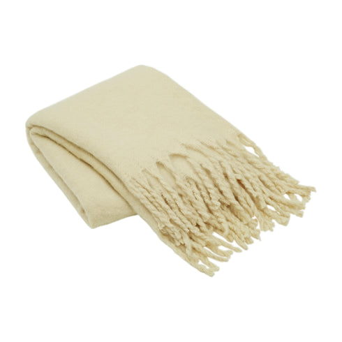 Nomad, Throw, H150xW130cm, Eggshell, Fringes