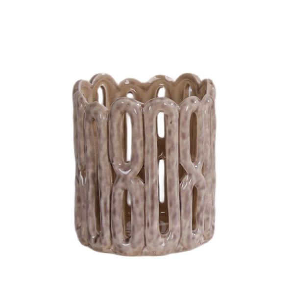 Nightbloom, Lantern, dia12.5xH14.5cm, Light brown