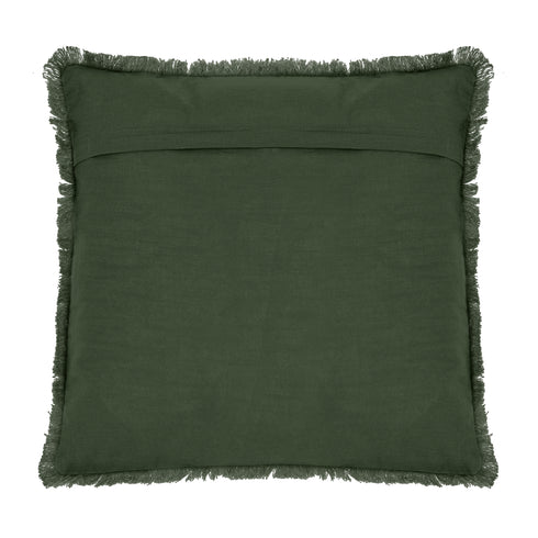 Freya, Cushion Cover, H50xW50cm, Dark Forest, Fringes