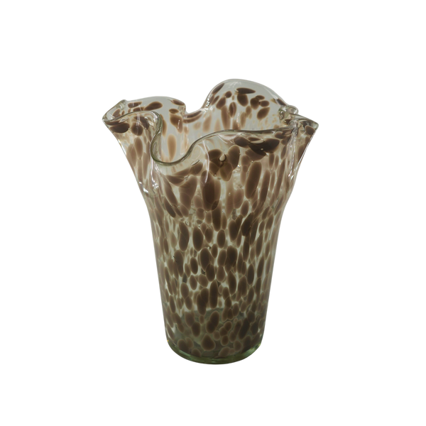 Fiesta, Vase, dia21xH23cm, White/Dark grey