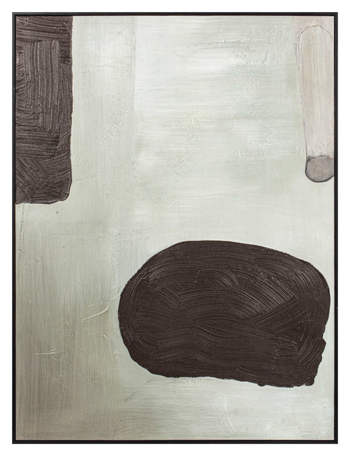 Bork, Hand Painting, H120xW90xD3,8cm, Beige/Oatmeal/Light Beige/Shellsea/Mushroom