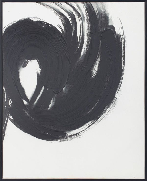 Buffo, Painting, H80xW65xD3,2cm, Black/white