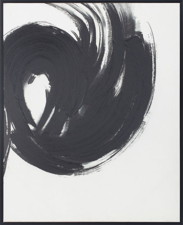 Buffo, Painting, H80xW65xD3,2cm, Black/white