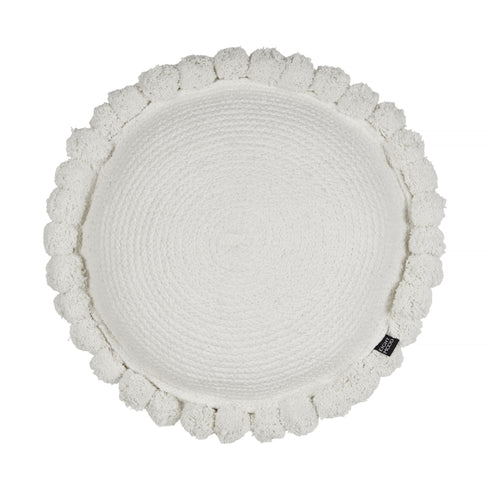 Pom Pom, Cushion, dia40 cm, Off White, Pom poms, Fibre filling