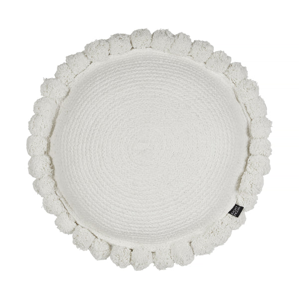 Pom Pom, Cushion, dia40 cm, Off White, Pom poms, Fibre filling