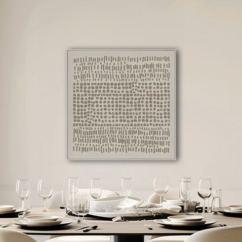 Linde, Hand Painting, H100xW100xD3,8cm, Beige