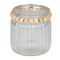 Moi, Candle Holder, H9xW8xD8cm, Clear/Natural, Glass/Wood