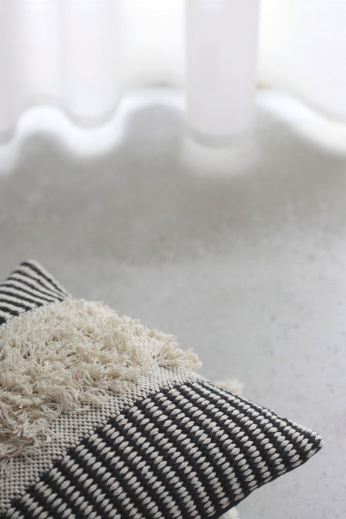 Lisboa, Cushion cover, H45xW45cm, Black/Beige