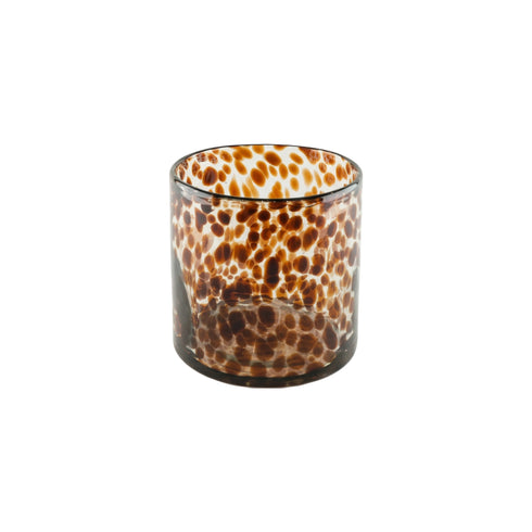 Quis, Candle holder, dia14,5xH14,5cm, White/Brown