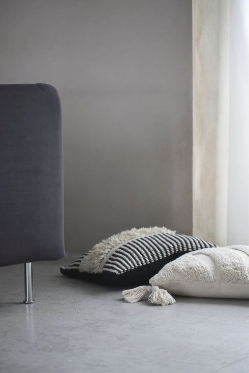 Lisboa, Cushion cover, H45xW45cm, Black/Beige