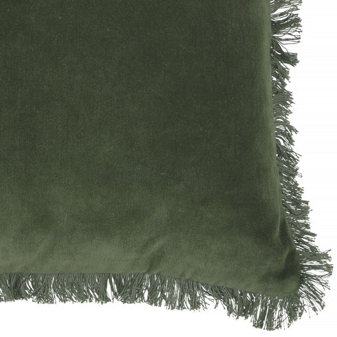 Freya, Cushion Cover, H50xW50cm, Dark Forest, Fringes