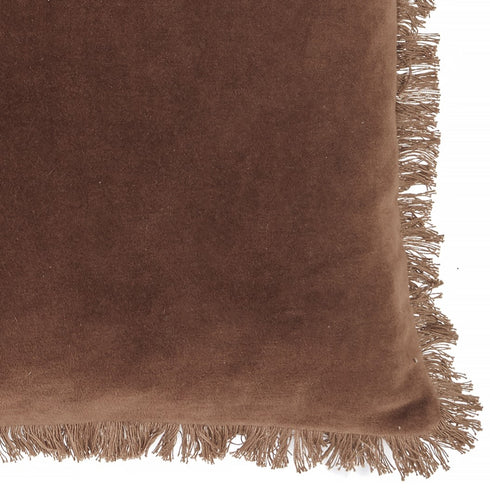 Freya, Cushion Cover, H50xW50cm, Cognac, Fringes