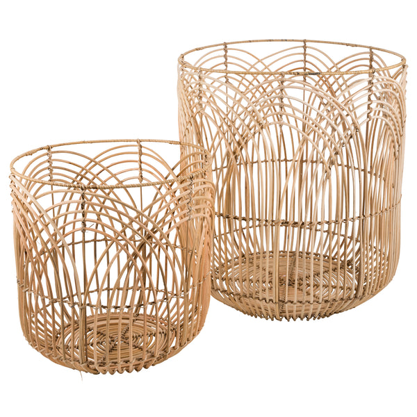 Bilbao, Basket, dia46xH50cm/dia36xH35 cm, Natural