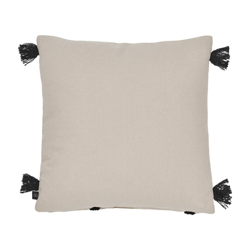 Vero, Cushion Cover, H50xW50cm, Sand/Black, Thassels