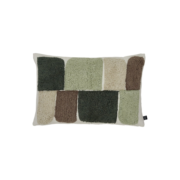 Alba, Cushion Cover, H40xW60cm, Natural Beige/Green/Soft Brown