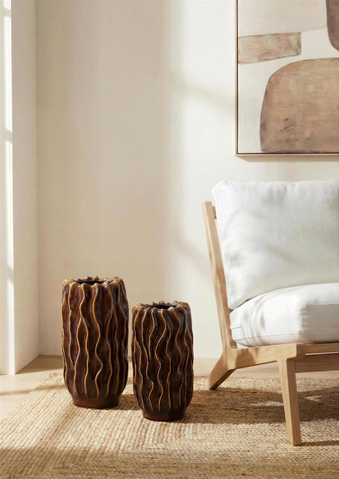 Wild Clay, Vase, dia26.5xH47cm, Dark Brown