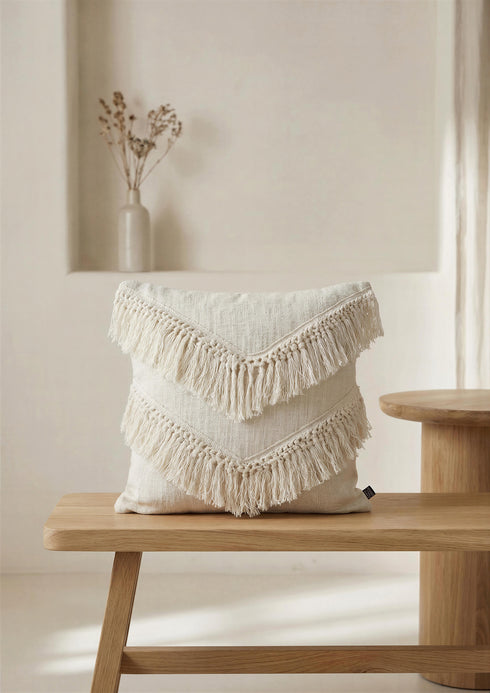 Fringles, Cushion Cover, H50xW50cm, Off White
